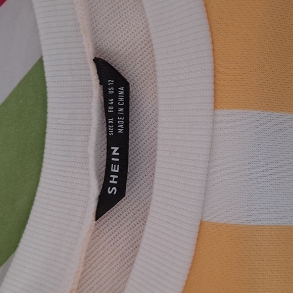 SHEIN...size XL...yellow white striped. NEW - Picture 2 of 5